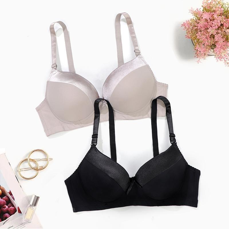 2 шт., женский бюстгальтер пуш-ап с мягкой чашкой B, регулируемые бретели, сексуальный бюстгальтер без косточек на косточках, нижнее белье 85B-100B, бюстгальтер