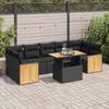 VidaXL Garden Lounge Set with Cushions 8 Pcs Black Braided Resin Acacia 3327681