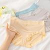 Летние нежные не оставляющие следов женские трусики Ice Silk средней длины до середины икры кремовые летние трусики телесного цвета для подростков