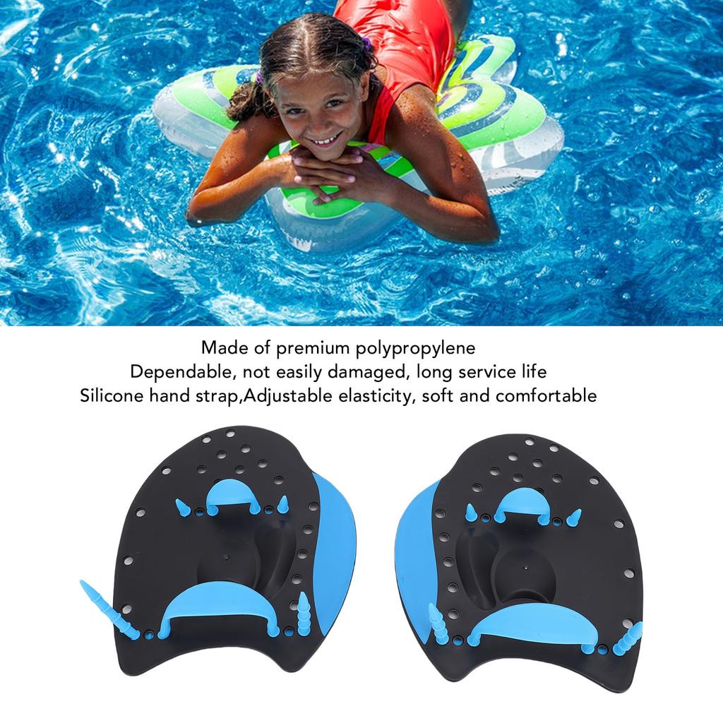 Swimming Hand Paddles Adjustable Polypropylene Perforated Holes Hand Paddle Silicone Strap with Mesh Bag for Exercise 4