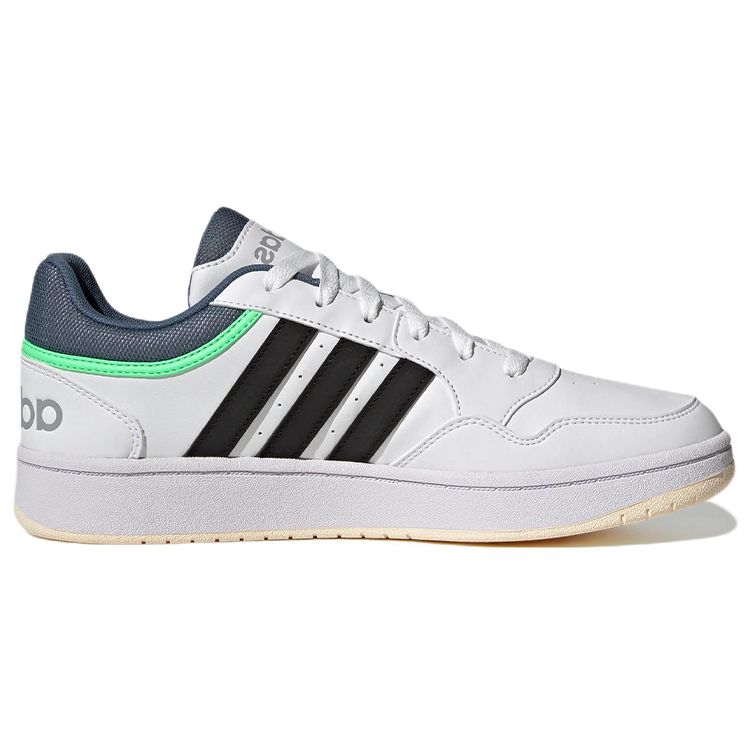 Adidas Hoops 3.0 Low Classic Vintage — белые, синие, мятные мужские кроссовки Cloud-White Core-Black Wonder-White GY4733