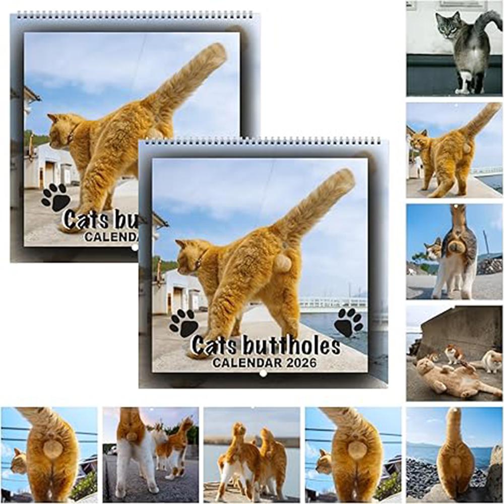 2026 Cats Buttholes Wall Calendar - Hilarious Cat Calendar A Fun Novelty Item For Cat Enthusiasts And Gift Seekers Home Decor