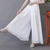 1PC Trousers Women Chiffon Pants Cropped Polyester Summer Pants Breathable Wide Leg Pants Loose Double-layered Versatile
