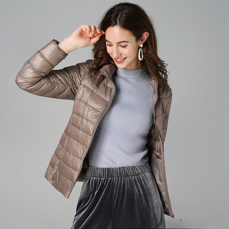 Женская осенняя куртка на белом утином пуху, ветрозащитное пальто с капюшоном, теплая повседневная зимняя M-5XL