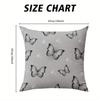 Монохромная квадратная наволочка из жаккарда с рисунком бабочки для дивана, офиса, поясной подушки, декоративная наволочка для дома