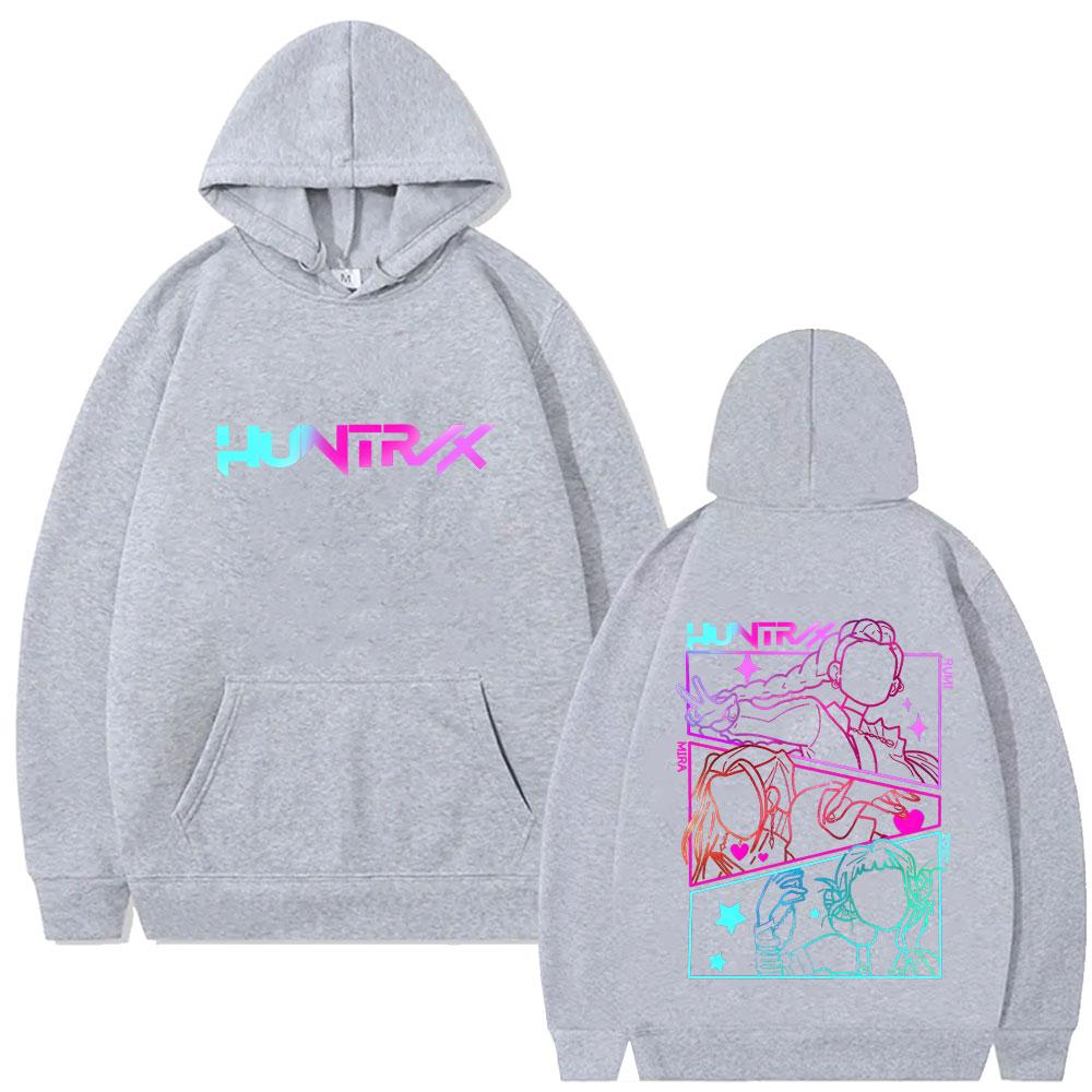 Худи с графикой охотников на демонов K-pop, кавайный принт Руми Мира Зои, пуловер, мужская женская мода, винтажный оверсайз