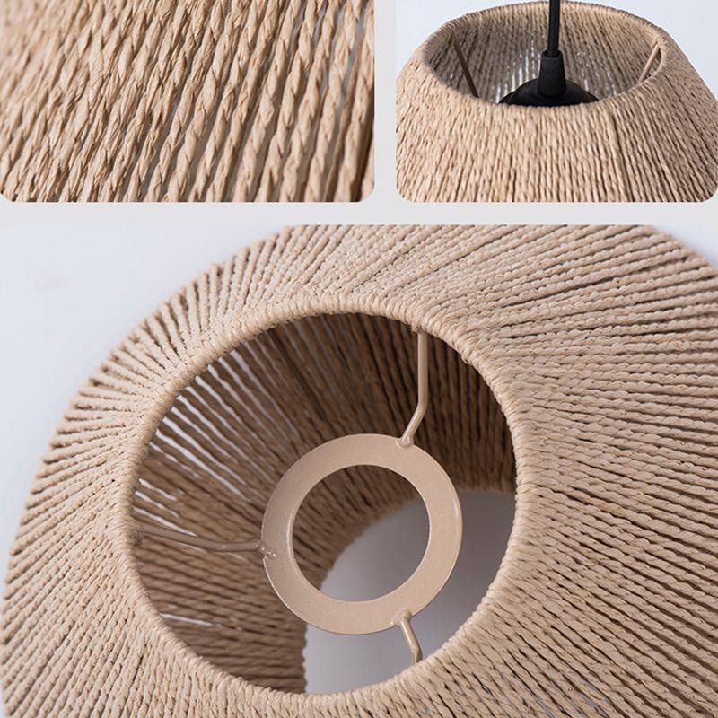 1 шт. ротанговый светильник, плетеный вручную абажур из ивовой лозы, чехол для люстры из бумажной веревки в стиле бохо для ресторана, подвесной светильник, абажур