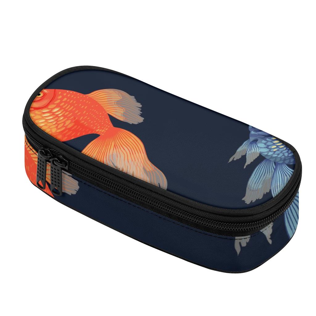 Pencil Pouch Simple Design Durable 300D Polyester Zipper Closure with Mesh Pocket Removable Divider and Pen Slots for Students