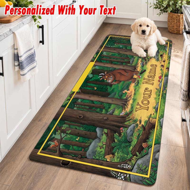 The Gruffalo Custom Text Flannel Floor Rug Soft Kitchen Mat Personalized Non Slip Carpet
