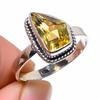 Natural Citrine Gemstone Handmade 925 Solid Sterling Silver Gift Ring S.8 H2I58