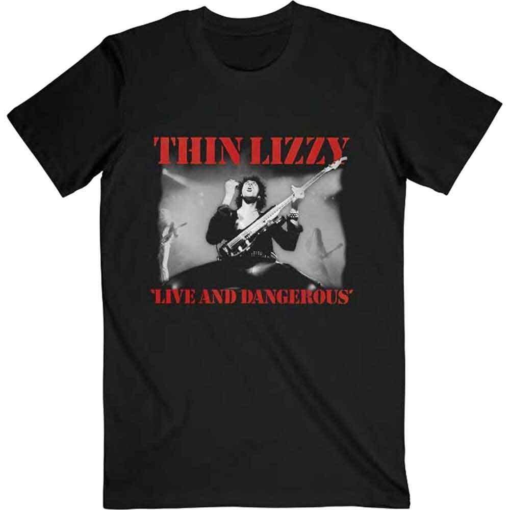 Черная футболка Thin Lizzy 'Live And Dangerous' - НОВАЯ Унисекс Футболка