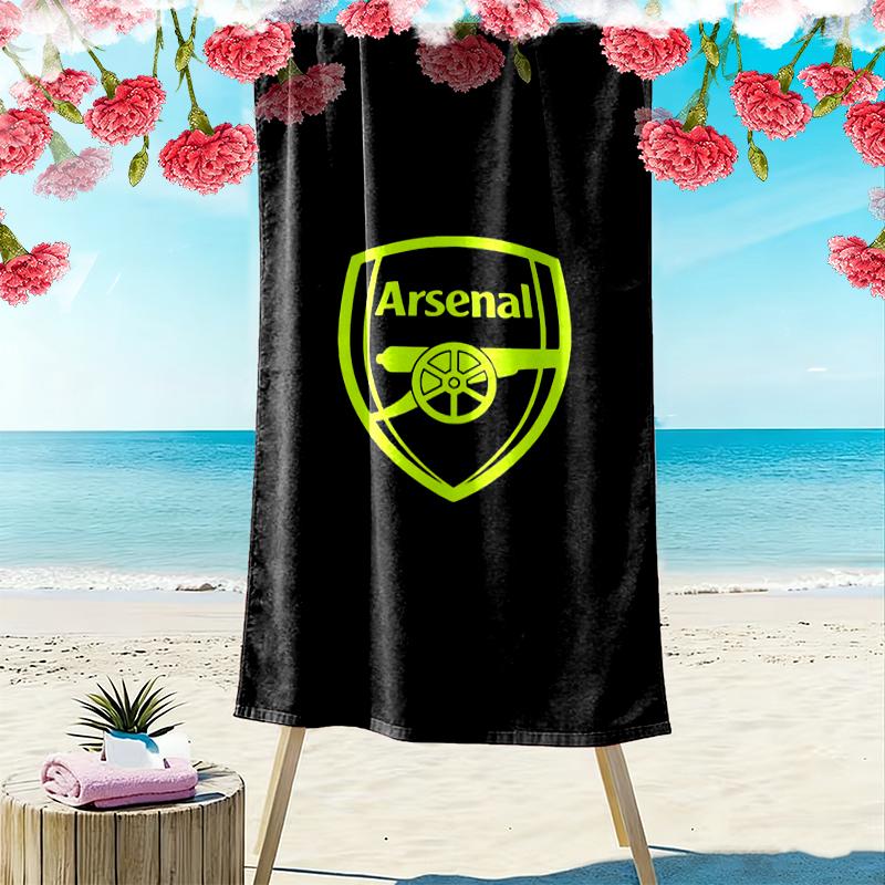 1pc Football Club Beach Towel, Outdoor Beach Towel Ideal Beach Necessities and Vacation Items
