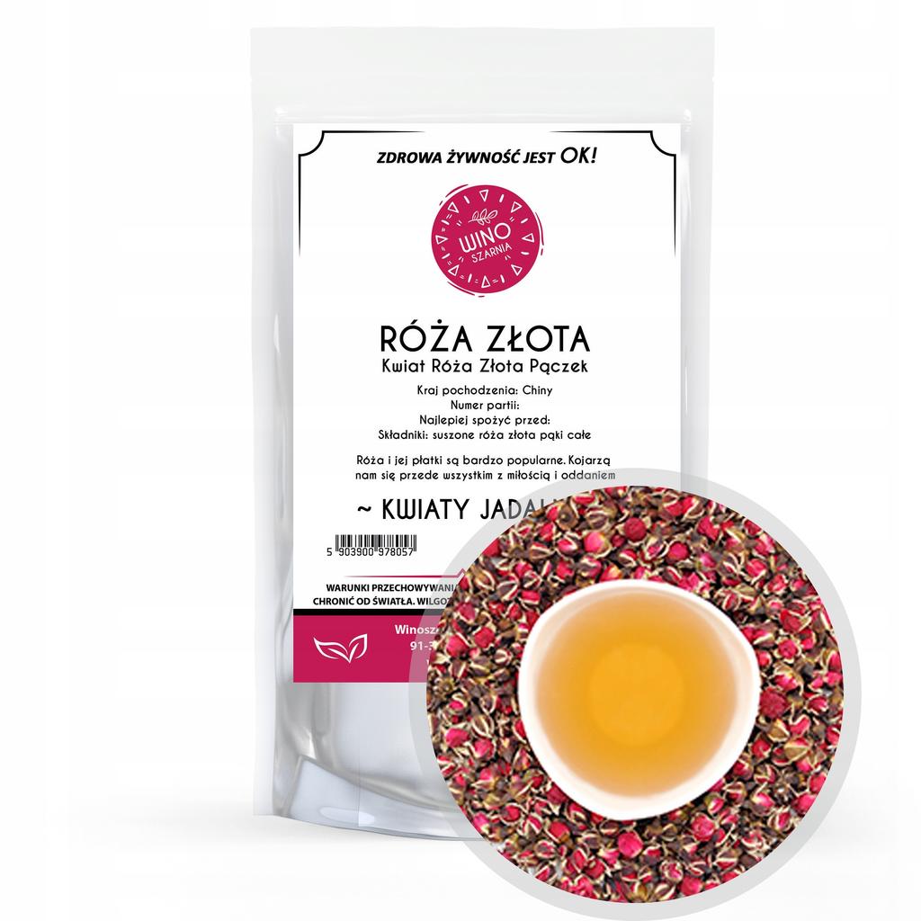 Suszone Pąki Róży Złota Golden Kwiaty Jadalne 100g