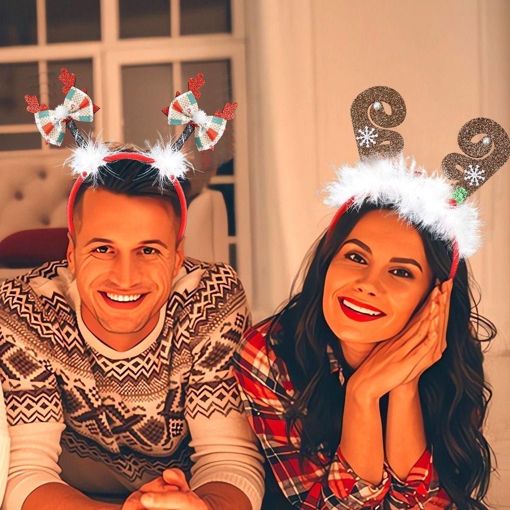 Snowman Reindeer Christmas Headbands Cute Merry Christmas Decorations  Party Favors