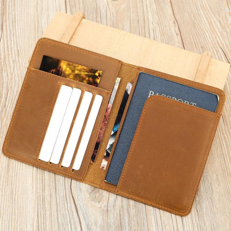 Ретро Кожа Crazy Horse Мужской Картхолдер Сумка для Хранения Документов Паспорта Натуральная Кожа Универсальный Кошелек для Документов