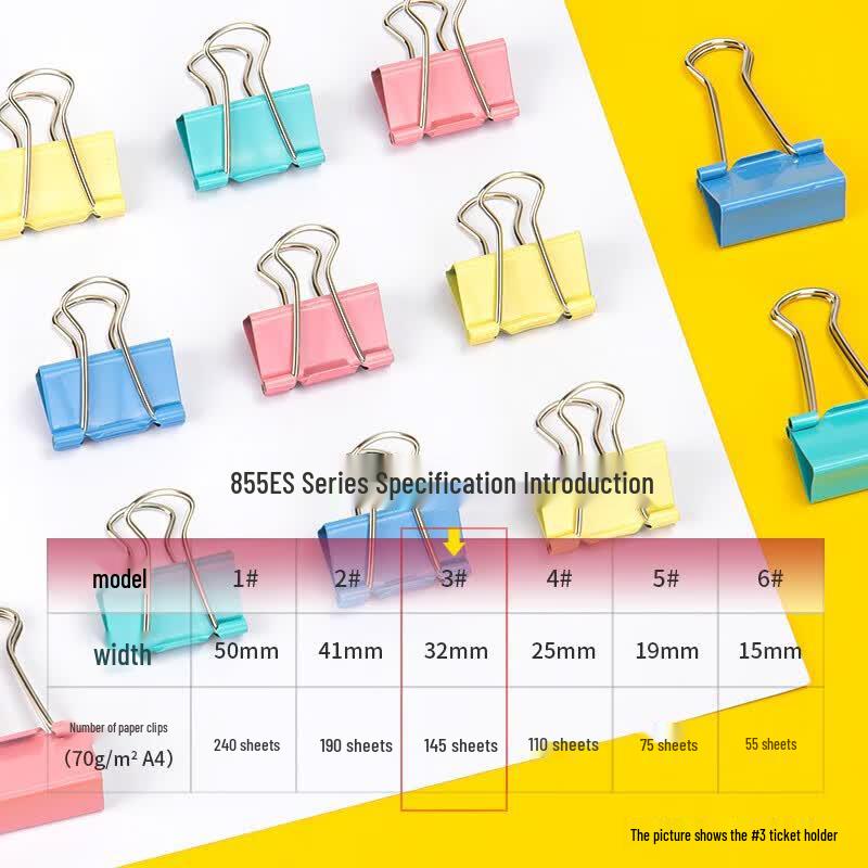 Deli 32mm Assorted Color Metal Binder Clips, 24-Count