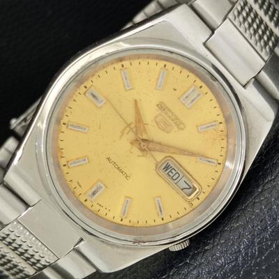 ОРИГИНАЛЬНЫЕ ВИНТАЖНЫЕ МУЖСКИЕ ЧАСЫ SEIKO 5 AUTOMATIC 7009A ЯПОНИЯ С ОРИГИНАЛЬНЫМ ЦИФЕРБЛАТОМ a500794-5