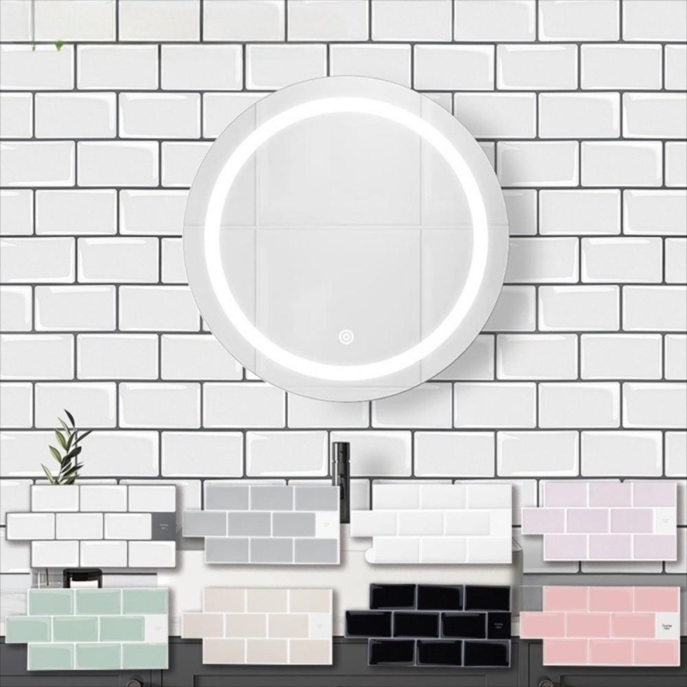 2 шт. Самоклеящиеся кухонные обои Однотонные Маслостойкие Наклейки для плитки в ванной комнате Утолщенные Водонепроницаемые Наклейки для украшения стен