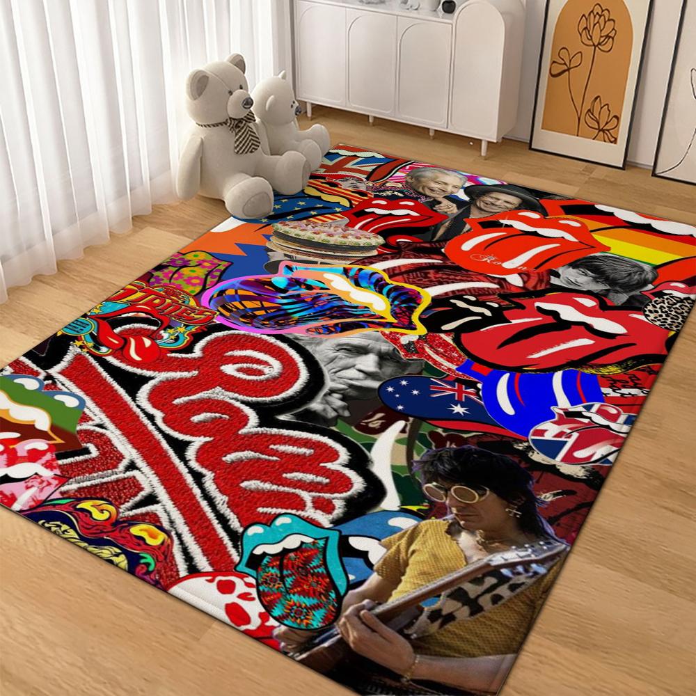 The Rolling Stones Rug Plush Rug Soft Foot Mat Bedroom Rug Anti Fatigue
