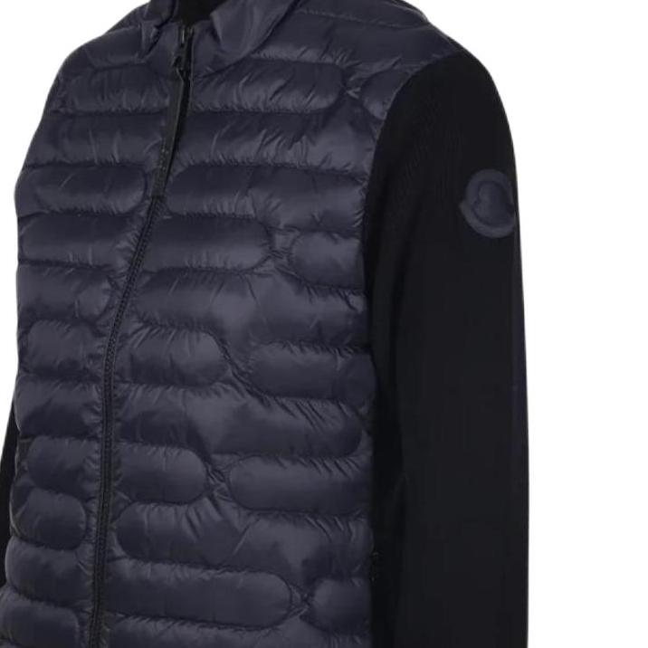 Moncler Goose Down Knit Long Sleeve Zipper Jacket Unisex Jackets Black 9B00028M1367999