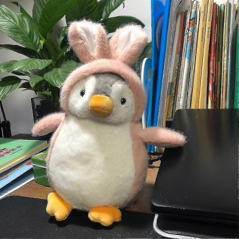 Christmas Penguin Plush Toys Cute Stuffed Cosplay Penguin Dino Rabbit Toy Doll Pillow Kids Girls Gift Soft Doll Christmas Gift Fast