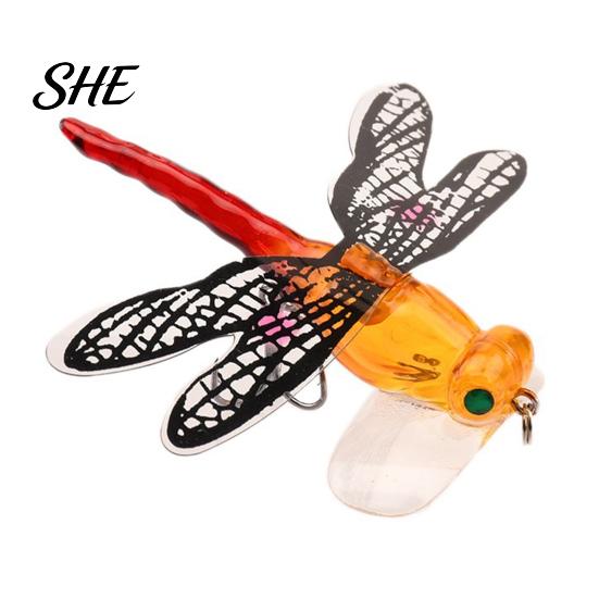 5 Piece Floating Lure Set 5Pcs 7.5cm/6.2g Bionic Dragonfly Fishing with Hooks, Topwater Insect Bait Bait, Realistic for Bass Trout Lures