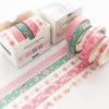 Japanese Pattern Washi 5 Creative Masking Tape Washi DIY Crafts Blossom Tape, Rolls, Set, Women's Style, Tape, Packaging, (Cherry Dye)