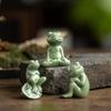 1pcs Frog Figurines Yoga Zen Decor Porcelain Emotion Garden Meditation Frog Figurine Fairy Dec J3F4
