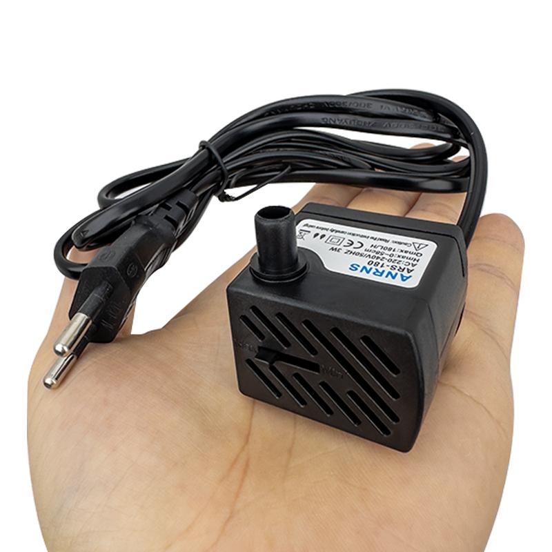 3W 180L/H AC 220V Water Pump Flow Rate Waterproof Brushless Pump Mini Water Filter Fish Tank Fountain Pump European Plug