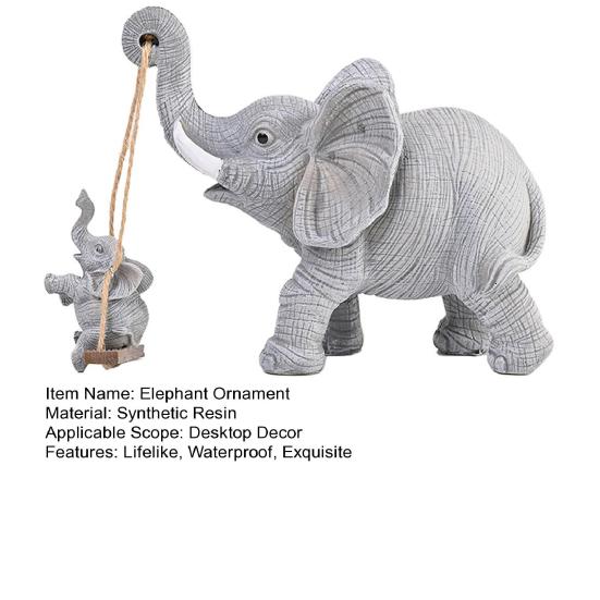 Статуя слона Yousheng, смоляная фигурка матери и ребенка, качели, скульптура слоненка для домашнего офиса, декор рабочего стола