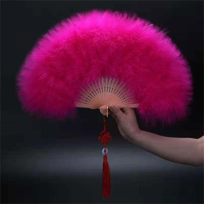 Vintage Feather Fan Women Feather Fan Lightweight Handheld Fans Convenient for Travel and Parties
