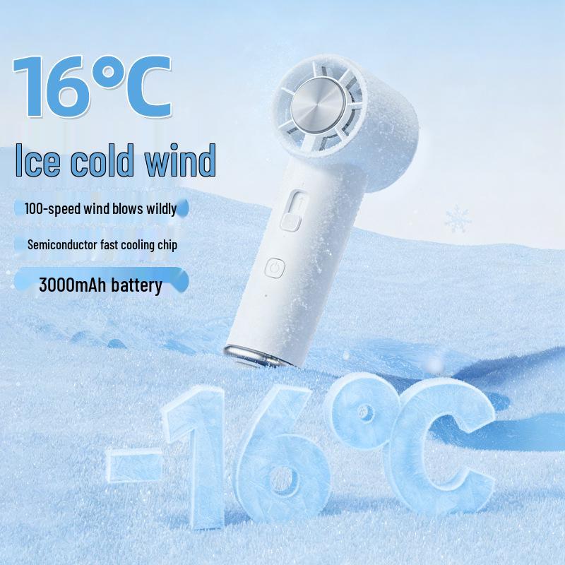 2026 High-Speed Portable Handheld Fan with Stepless Speed, Ice Pack, and Carabiner
