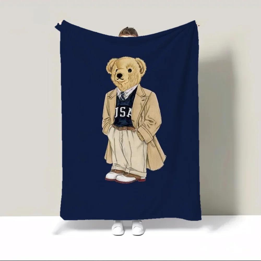 Летнее одеяло для диванов POLO Bears Пушистое дизайнерское одеяло из микрофибры King Size Постельное белье для дома Одеяла для дивана