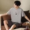 Pajamas Men's Summer Cotton Short Sleeve Shorts 1011 New Summer Thin Outer Wear Men's Large Size Loungewear Set
