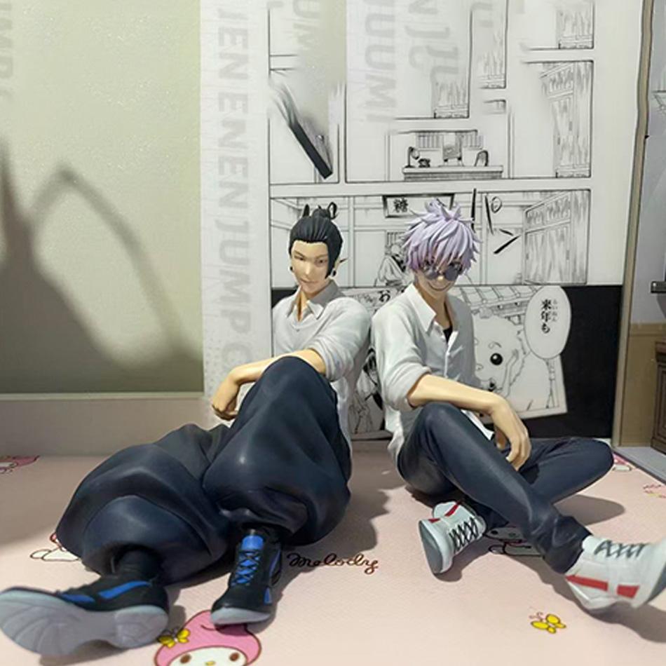 10CM Jujutsu Kaisen Animation Satoru Gojo & Geto Suguru Yumemirize Sitting Posture Action Figure Genuine Miniature Figurine Plaything