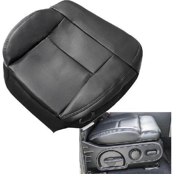 Priprilod Black Leather Driver Side Bottom Replacement Seat Cover Compatible with Ford F150 Lariat 2004 2005 2006 2007 2008