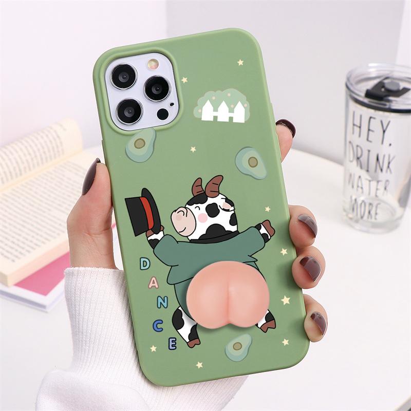 Мягкий чехол для телефона с 3D милыми животными в виде ягодиц для iPhone 11 12 13 Pro Max XS 7 6 Samsung A40 A32 A02 S22 Xiaomi Redmi 9T Huawei P30 vivo Y52s Soft Funda