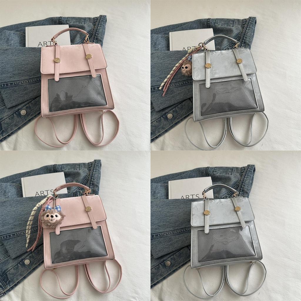 Pu Double Shoulder Bag For Women With Large Capacity And Clear Handheld Design For Daily Use