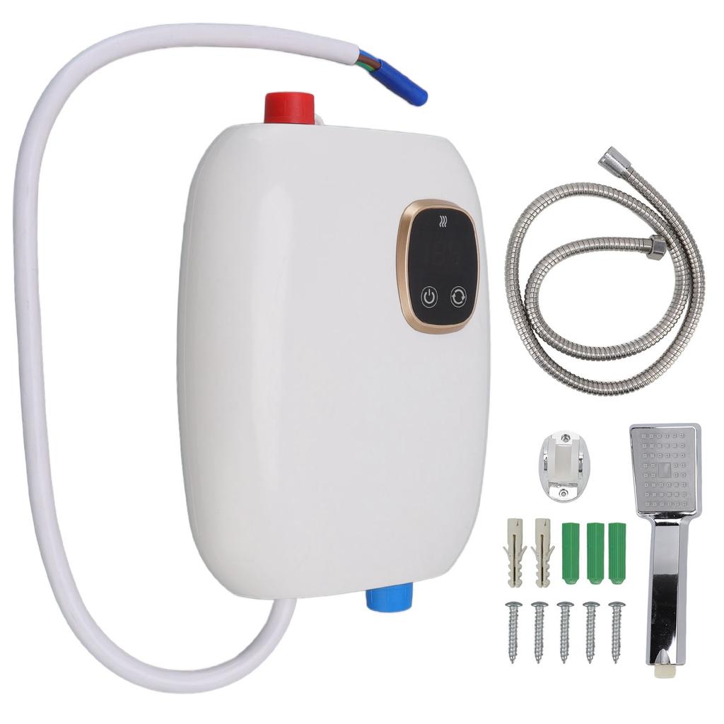 5500W 25A Electric Instant Hot Water Heater Touch Screen Over Temperature Protection Water Heater