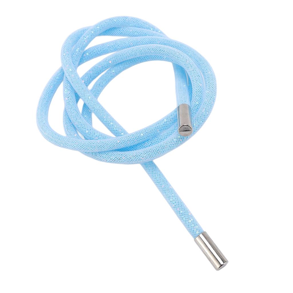 Блестящий шнурок-затяжка Белая сетка Блестящие пайетки Круглый шнур для толстовки Одежды Обуви Спортивных брюк 138 см