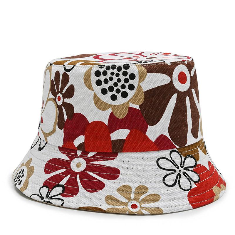 Fisherman Floral Printing Hat Outdoor Sun Protection Bucket Hat Fashion Gift