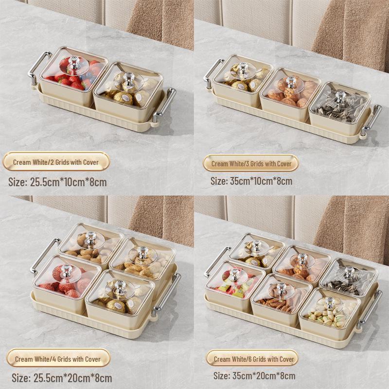 Роскошная коробка для конфет с отделениями: Элегантный поднос для закусок и фруктов с крышкой для гостиной