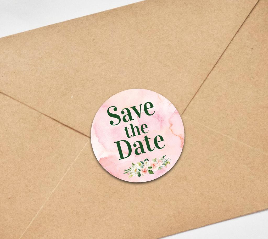 Darling Souvenir Floral Border 45 шт. круглые элегантные шикарные мини-наклейки Save The Date-1.6