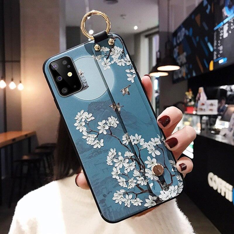 Case For Samsung Galaxy S8 S9 S10 S20 FE Plus A51 A10 A20 21s 30s A40 A50 A70 A71 Note 20 Plus Phone Holder Wrist Strap Case