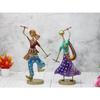 Handmade Handpainted Playing Dandia Couple Rajasthani Handicraft Wrought Iron Emboss Painted Decorative Showpiece Multicolor 12.5 Inch Height, Fantasy