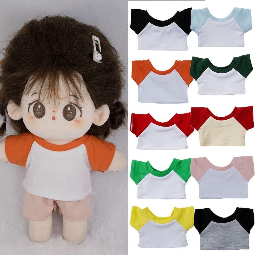 Suit Toys Accessories Idol Doll Outfit 20cm Doll Clothes Doll Catoon Tops Mini Clothes Doll T-shirt