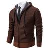 Cardigan Sweater Young and Middle-aged Jacket Autumn and Winter New Hooded Casual Fleece Thread Sweater Men's