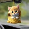 Acrylic 2D Cat Car Hanging Decoration Home Office Backpack Auto Rearview Mirror Cartoon Kitten
