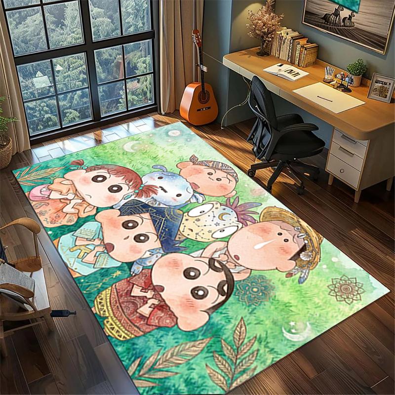 Bedroom Crayon Shin-chan Carpet Large Area Non Slip Washable Floor Mat Gamer Room Decor