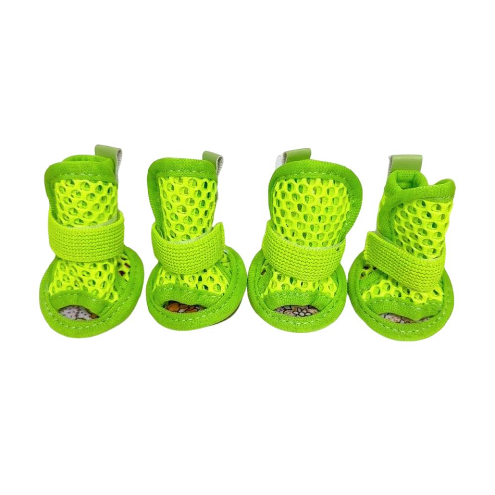 4Pcs/Set Soft Summer Dog Shoes Non-Slip Hollow Puppy Shoes Dog Paw Protector for Small Medium Dogs